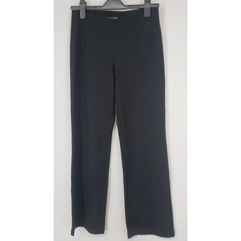 Eileen Fisher Womens Pants Size XS Pull On Black Stretch Knit Straight Leg Slack
